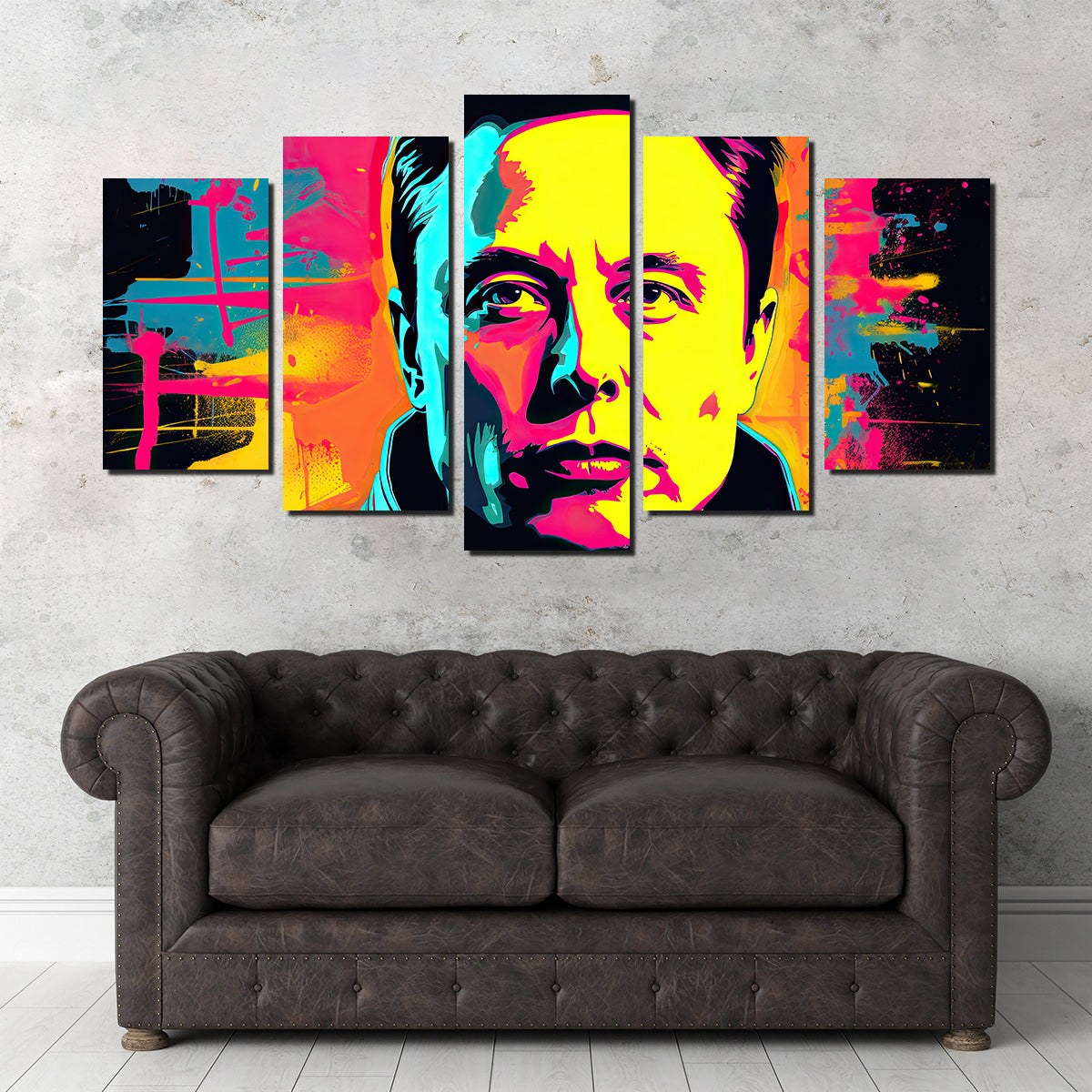 Elon Musk Warhol Style Wall Art
