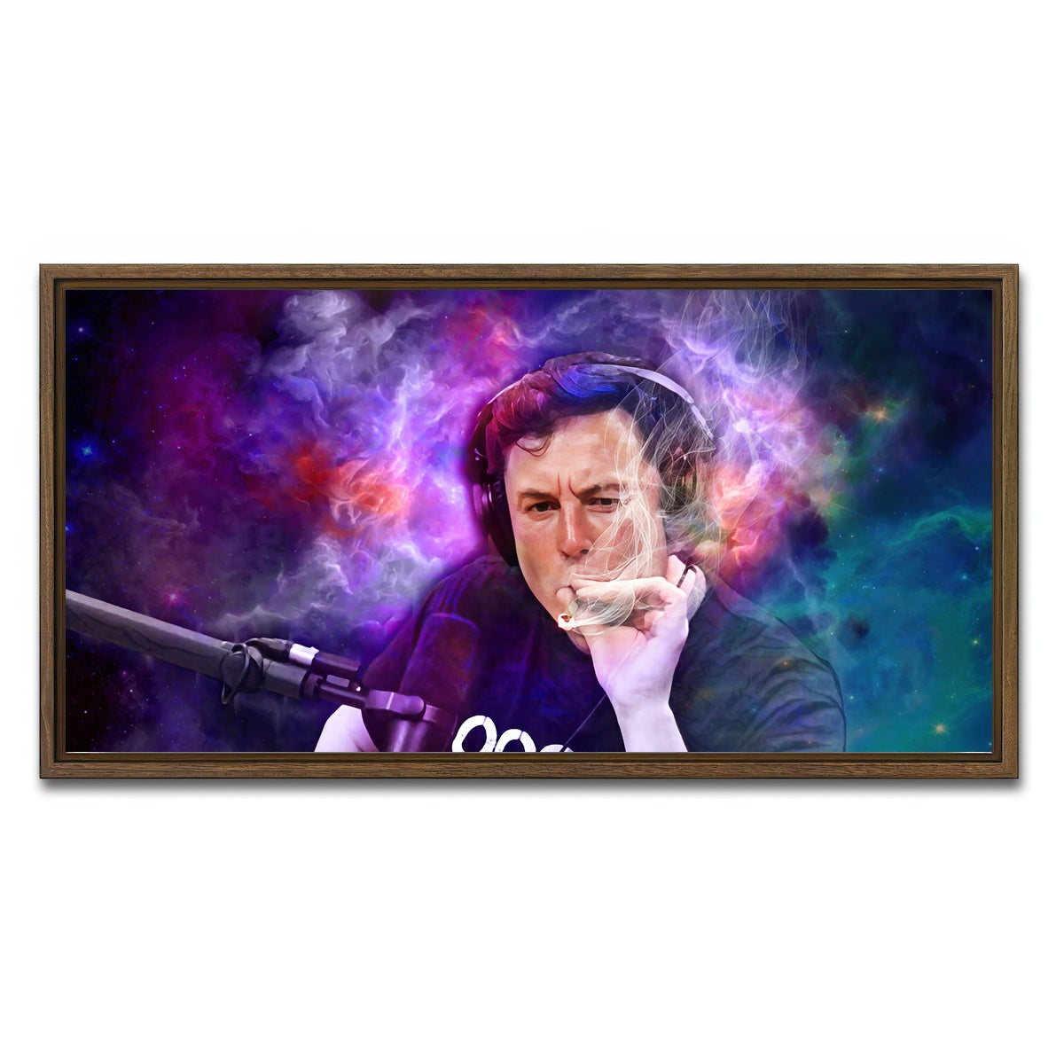 AUTO-MOCKUP WHITE | Elon Smoking | 1 Piece | Walnut Framed Canvas | group=2x1