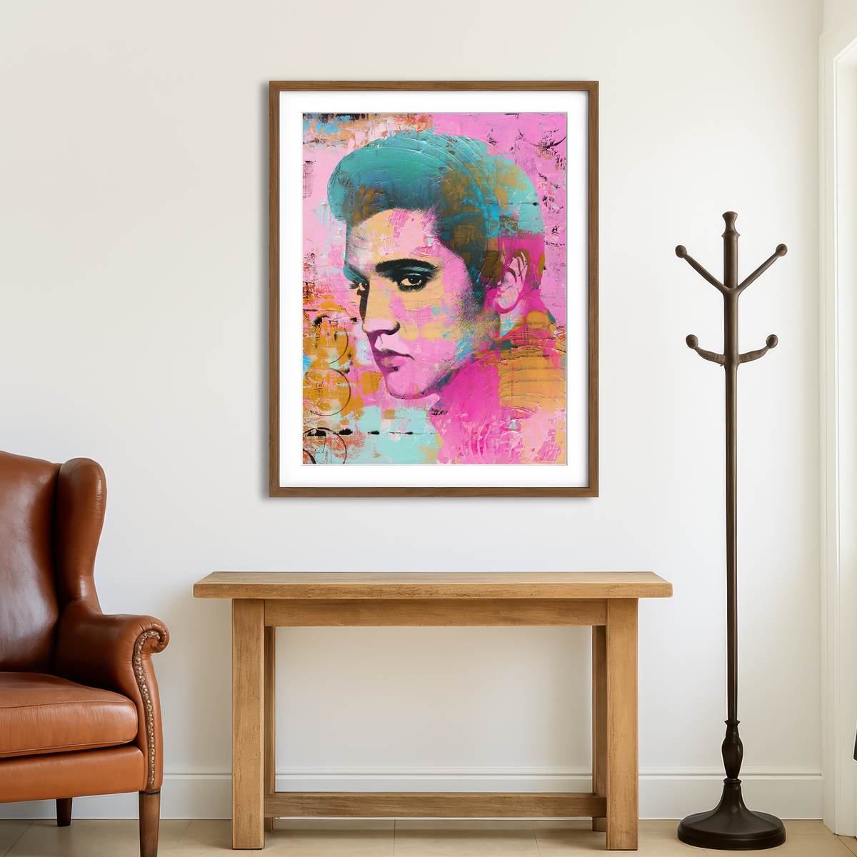 AUTO-MOCKUP ROOM | Elvis Pink Wall Art