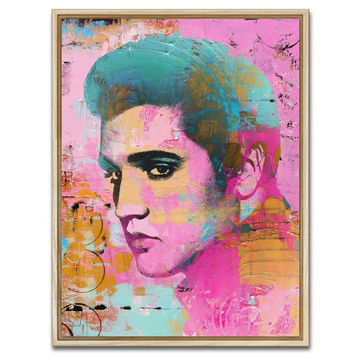 AUTO-MOCKUP WHITE | Elvis Pink | 1 Piece | Natural Framed Canvas | group=3x4
