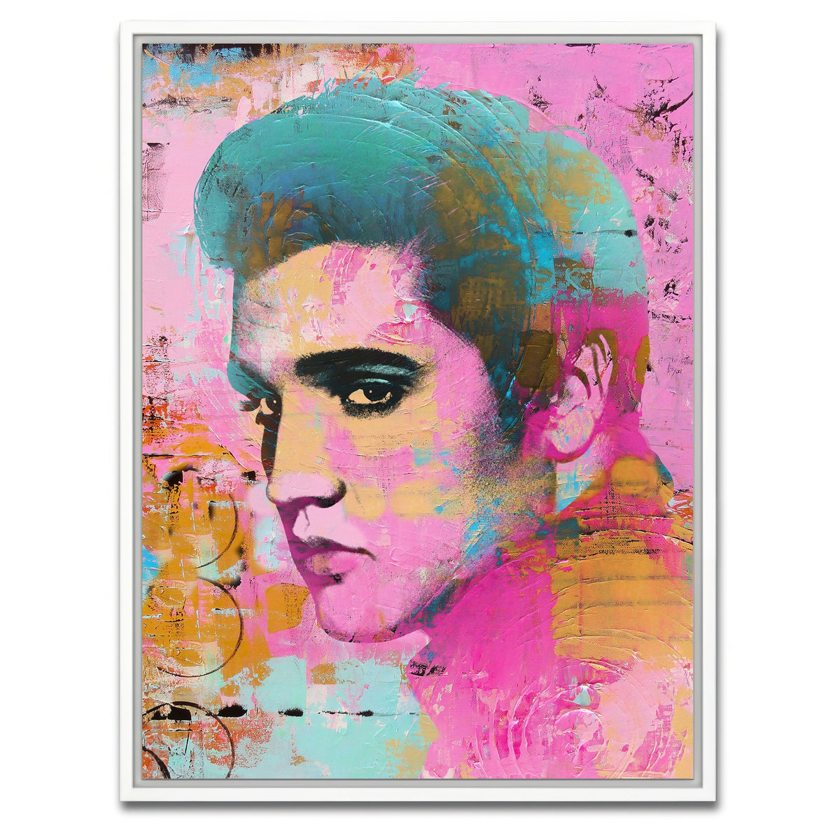 AUTO-MOCKUP WHITE | Elvis Pink | 1 Piece | White Framed Canvas | group=3x4