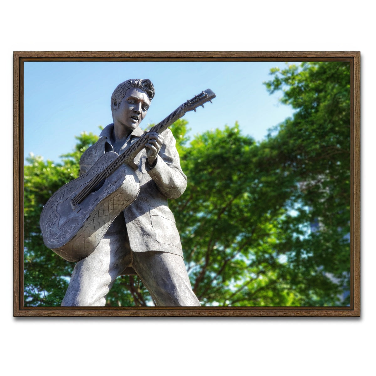 AUTO-MOCKUP WHITE | Elvis Presley Downtown Memphis | 1 Piece | Walnut Framed Canvas | group=4x3