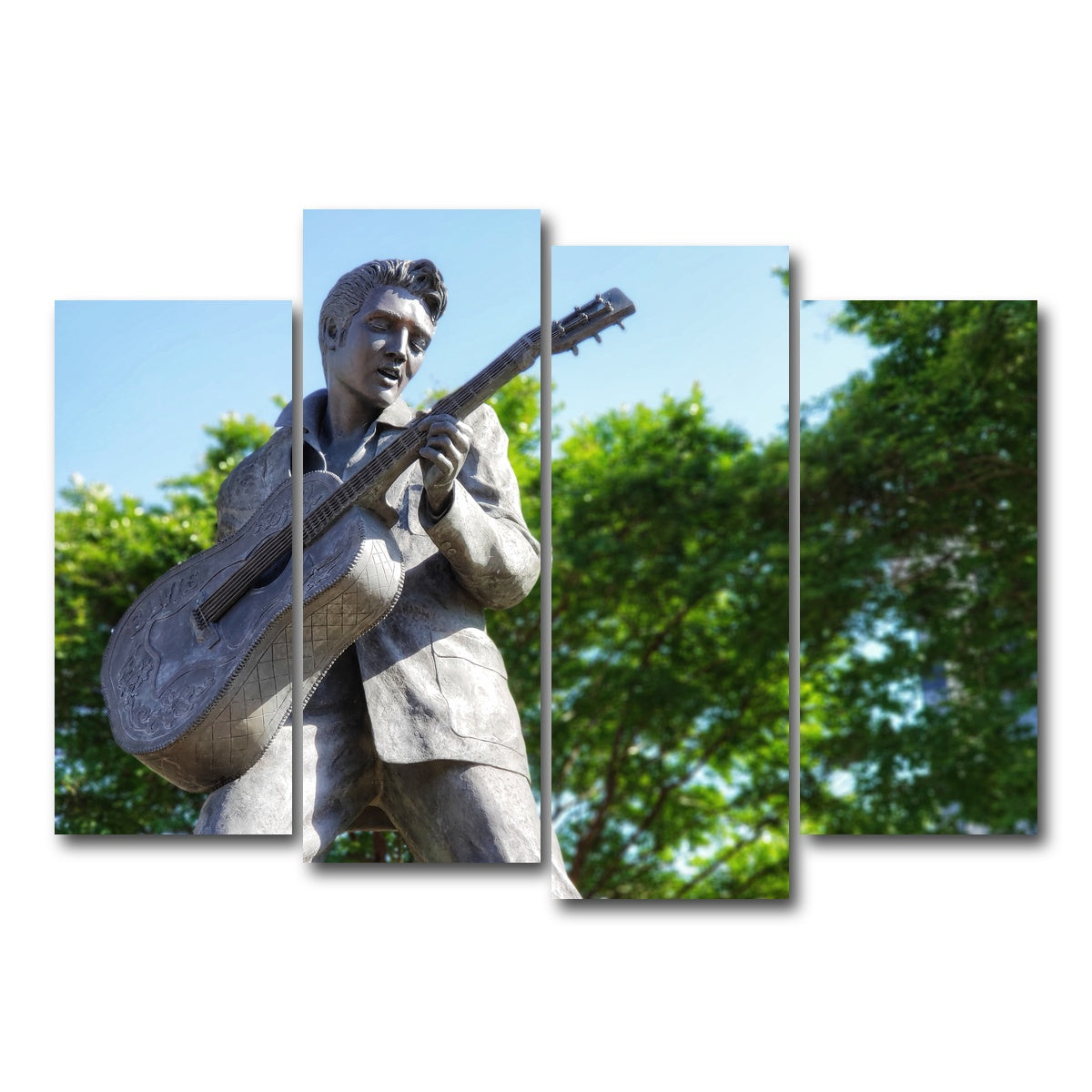 AUTO-MOCKUP WHITE | Elvis Presley Downtown Memphis | 4 Piece | Gallery Wrap Canvas | group=4_normal