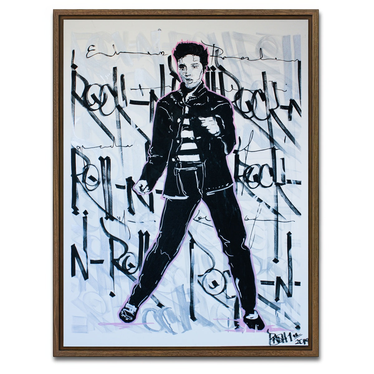 AUTO-MOCKUP WHITE | Elvis | 1 Piece | Walnut Framed Canvas | group=3x4