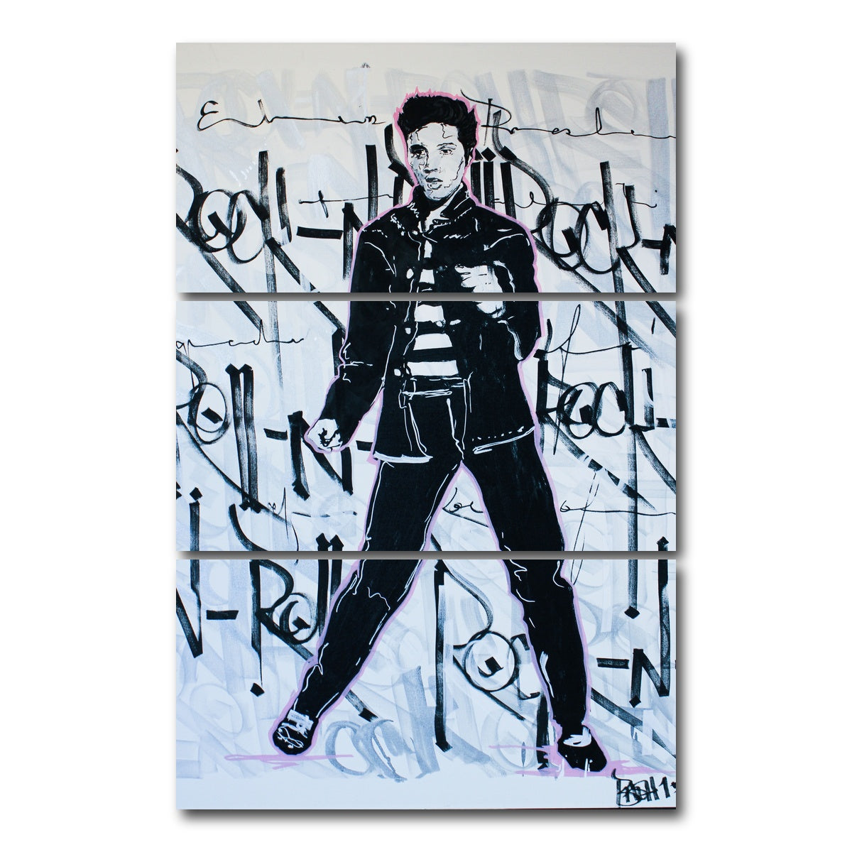 AUTO-MOCKUP WHITE | Elvis | 3 Piece | Gallery Wrap Canvas | group=12x24_stacked
