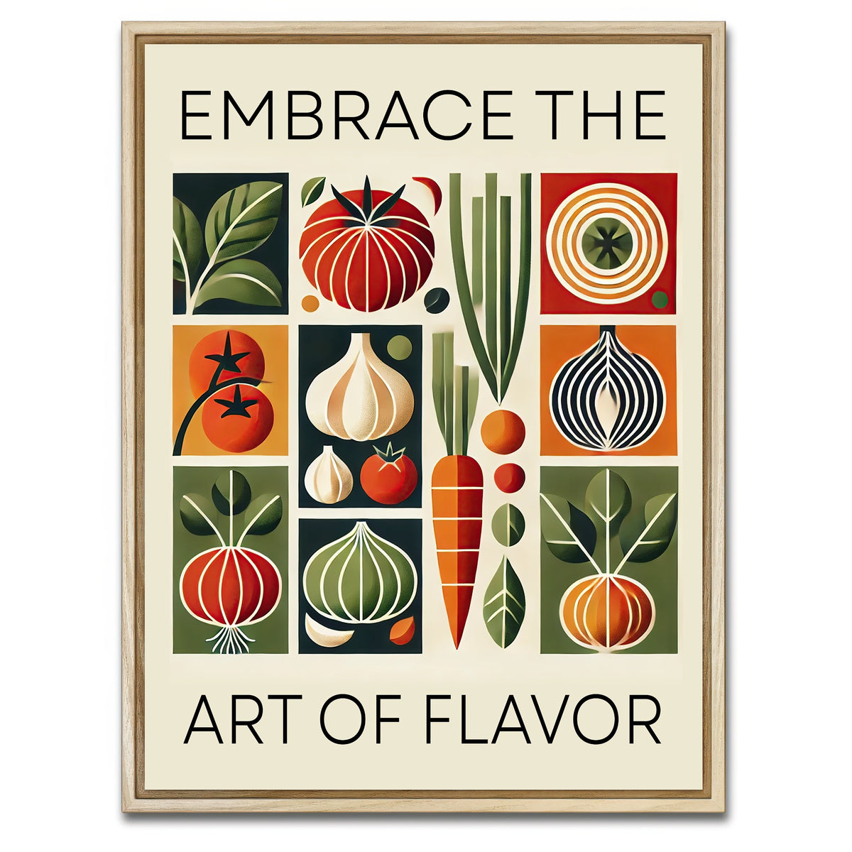 AUTO-MOCKUP WHITE | Embrace the art of flavor | 1 Piece | Natural Framed Canvas | group=3x4