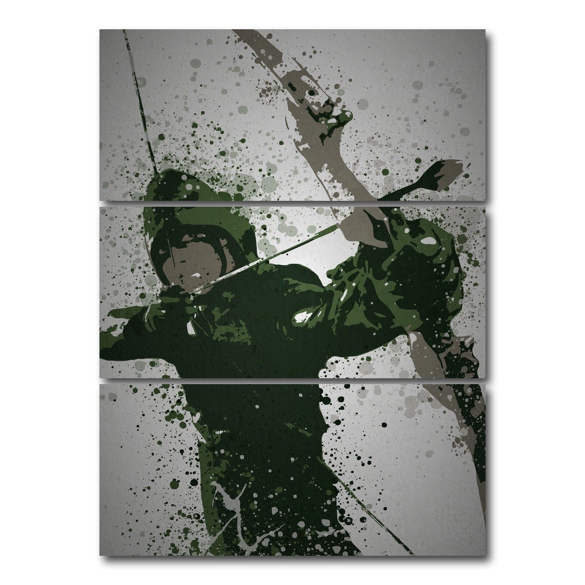 AUTO-MOCKUP WHITE | Emerald Archer | 3 Piece | Gallery Wrap Canvas | group=8x18_stacked