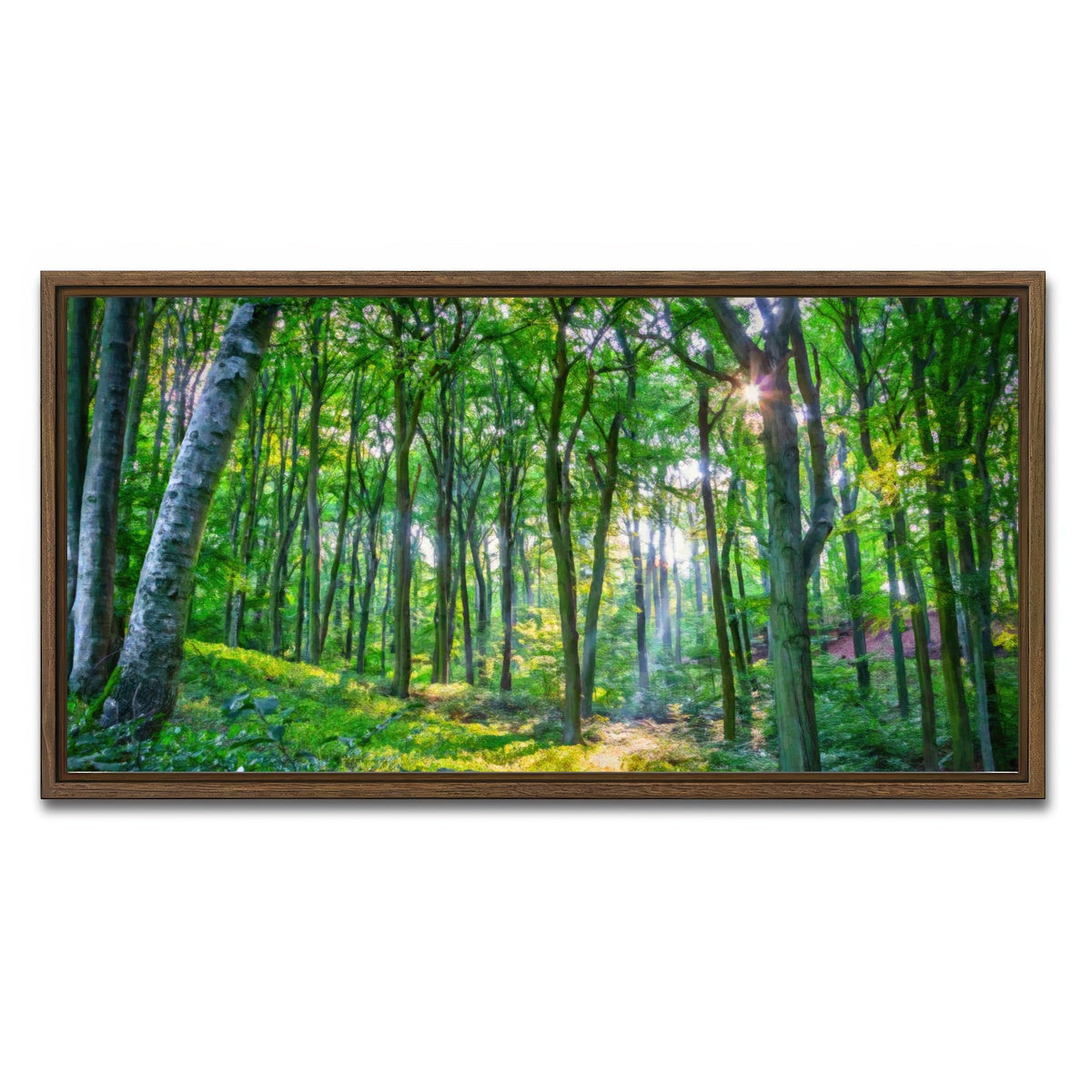 AUTO-MOCKUP WHITE | Emerald Forest | 1 Piece | Walnut Framed Canvas | group=2x1