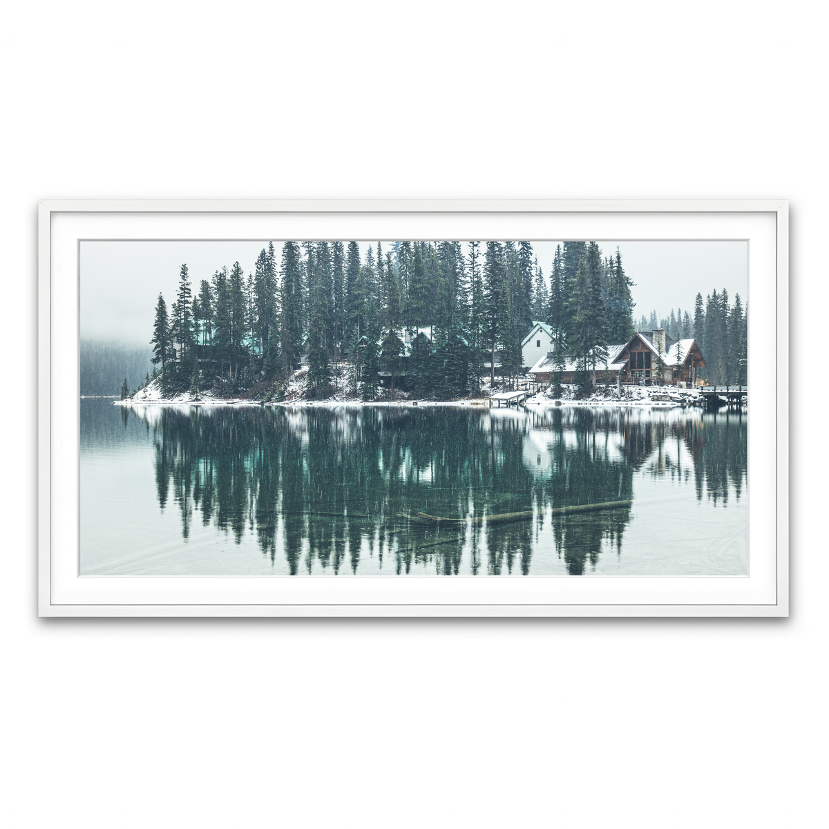 Framed Print 2x1 White