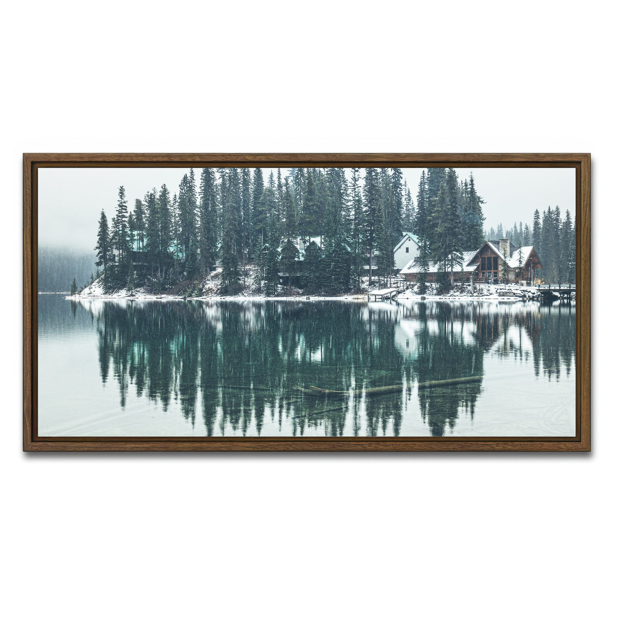 AUTO-MOCKUP WHITE | Emerald Lodge | 1 Piece | Walnut Framed Canvas | group=2x1