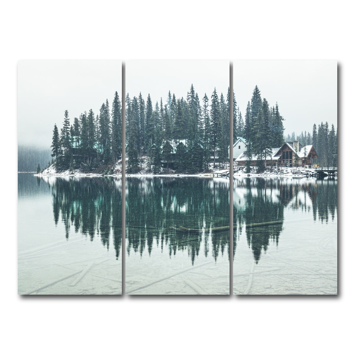 AUTO-MOCKUP WHITE | Emerald Lodge | 3 Piece | Gallery Wrap Canvas | group=8x18