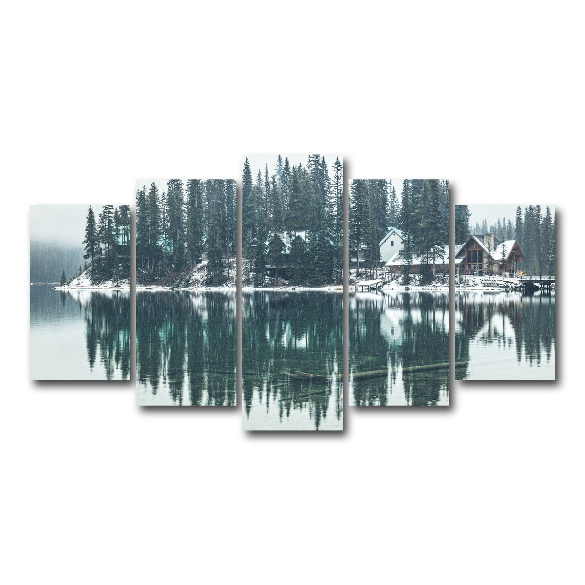 AUTO-MOCKUP WHITE | Emerald Lodge | 5 Piece | Gallery Wrap Canvas | group=5_normal