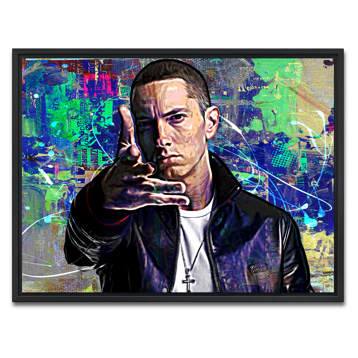 AUTO-MOCKUP WHITE | Eminem | 1 Piece | Black Framed Canvas | group=4x3