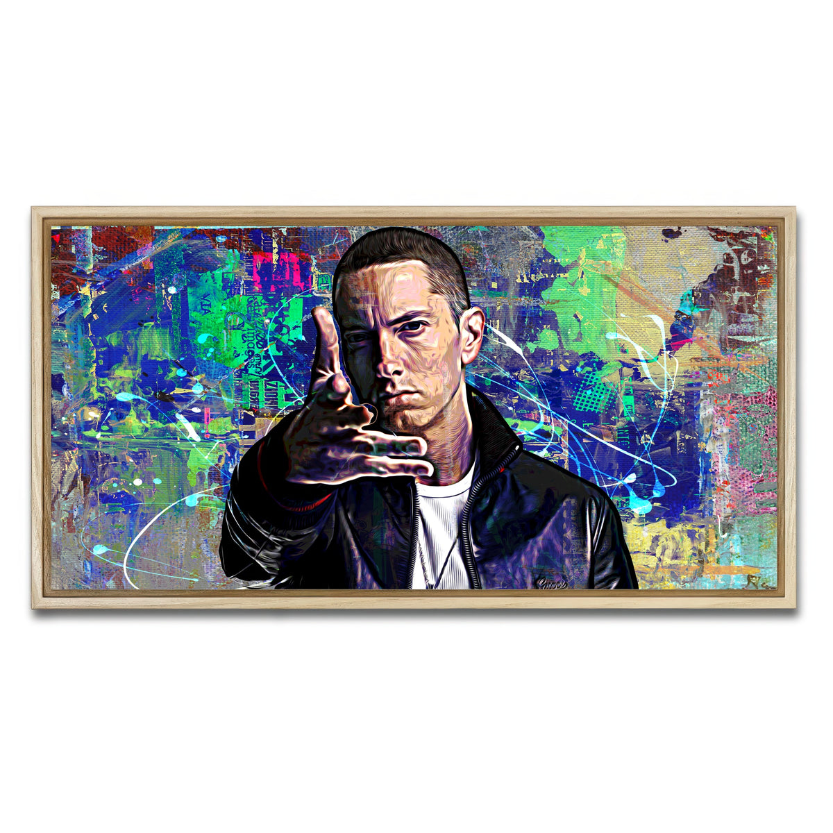 AUTO-MOCKUP WHITE | Eminem | 1 Piece | Natural Framed Canvas | group=2x1