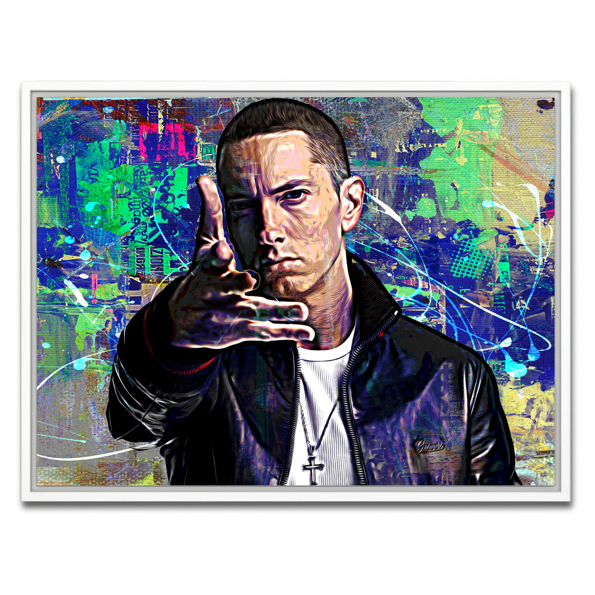 AUTO-MOCKUP WHITE | Eminem | 1 Piece | White Framed Canvas | group=4x3