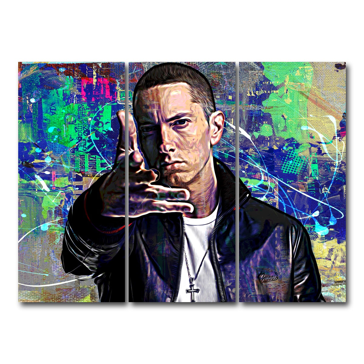 AUTO-MOCKUP WHITE | Eminem | 3 Piece | Gallery Wrap Canvas | group=8x18