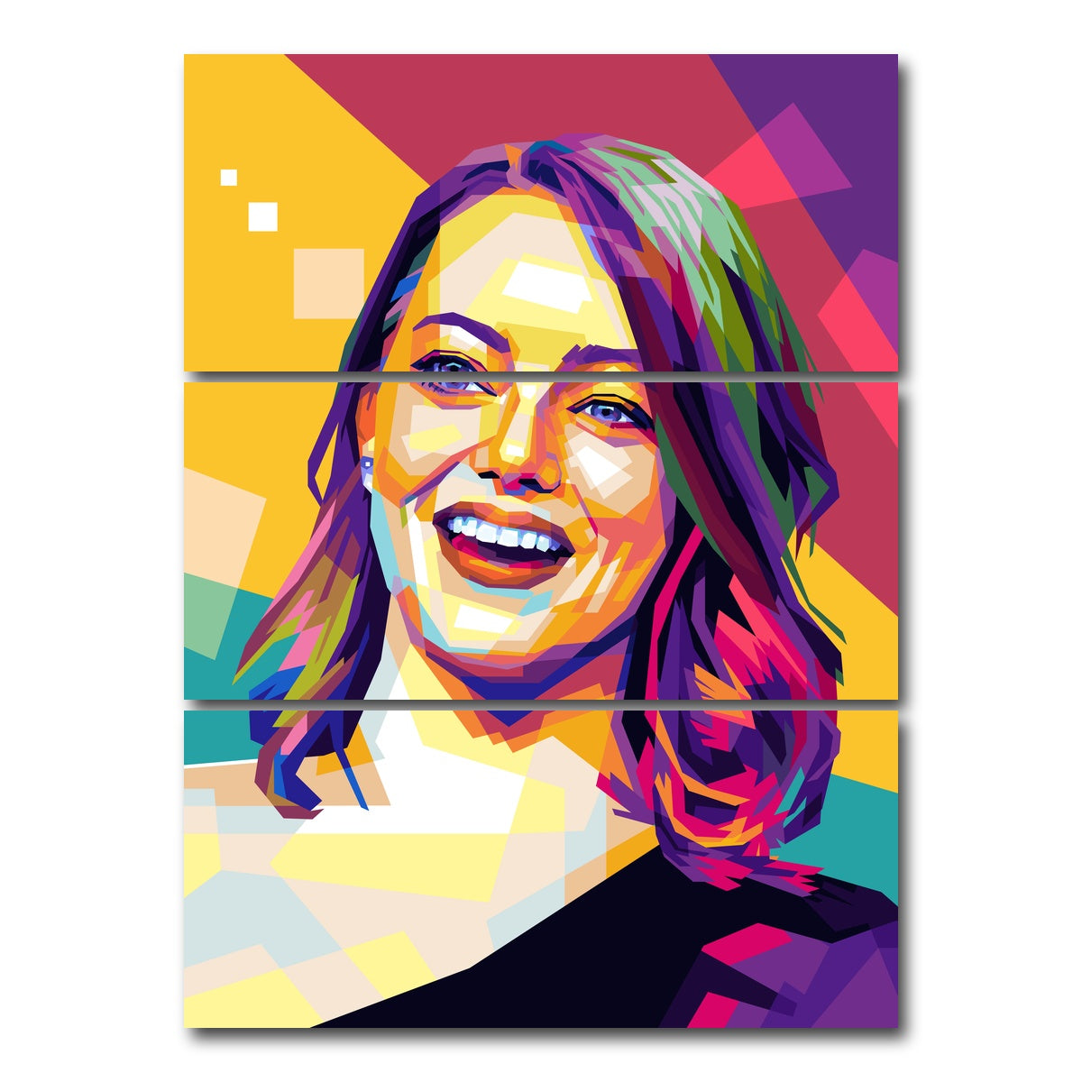 AUTO-MOCKUP WHITE | Emma Stone | 3 Piece | Gallery Wrap Canvas | group=8x18_stacked