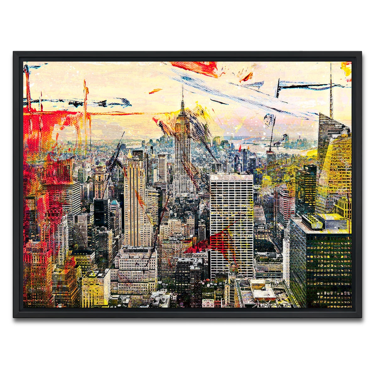 AUTO-MOCKUP WHITE | Empire State | 1 Piece | Black Framed Canvas | group=4x3