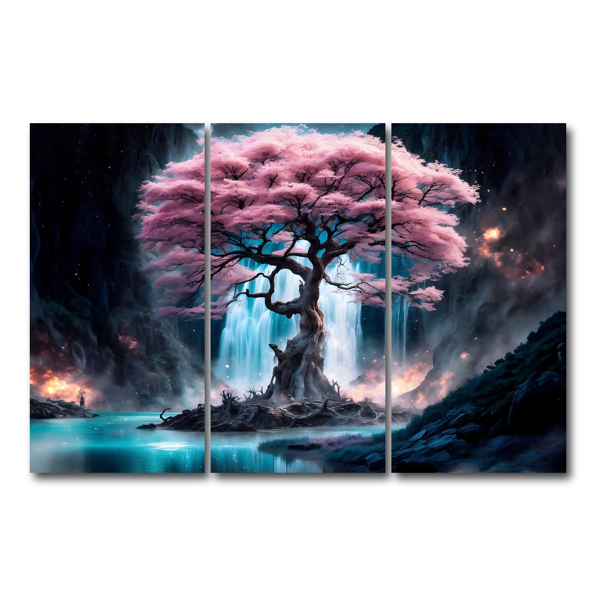 AUTO-MOCKUP WHITE | Enchanted Blossom | 3 Piece | Gallery Wrap Canvas | group=12x24