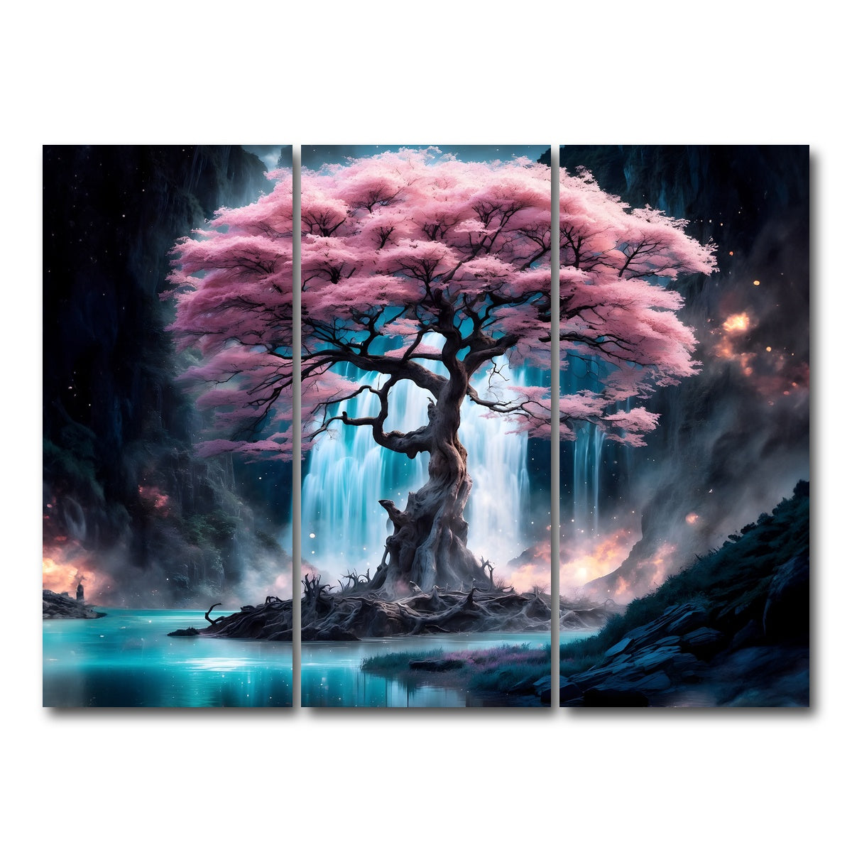 AUTO-MOCKUP WHITE | Enchanted Blossom | 3 Piece | Gallery Wrap Canvas | group=8x18