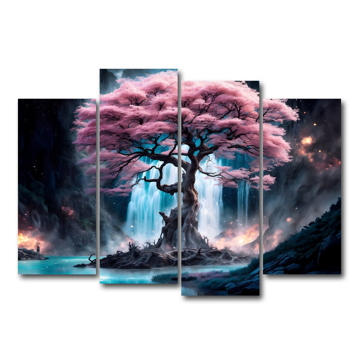 AUTO-MOCKUP WHITE | Enchanted Blossom | 4 Piece | Gallery Wrap Canvas | group=4_normal