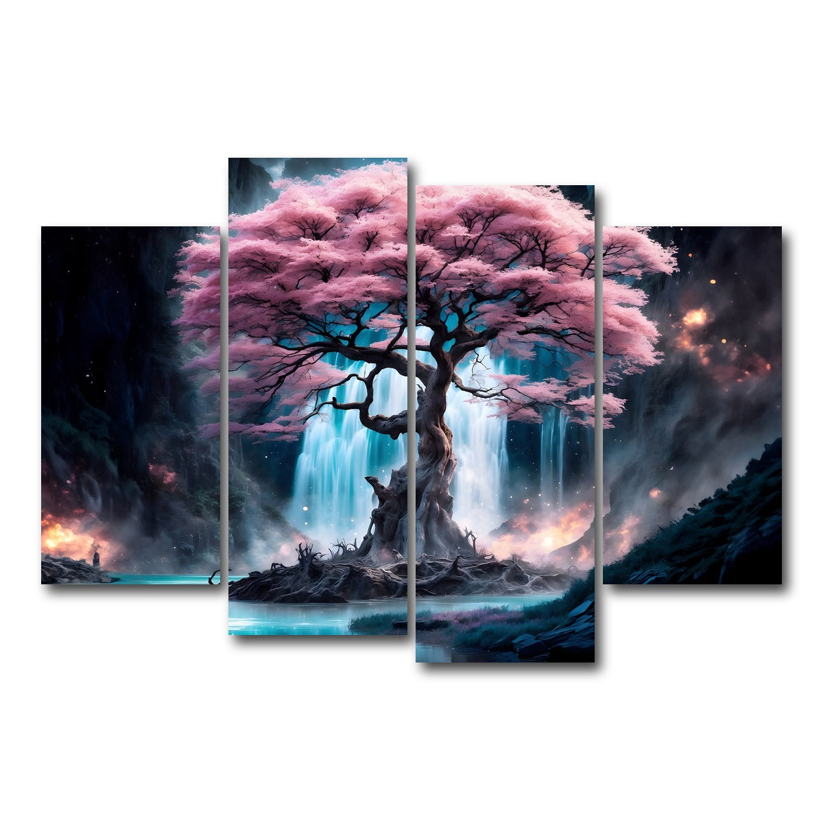 AUTO-MOCKUP WHITE | Enchanted Blossom | 4 Piece | Gallery Wrap Canvas | group=4_short