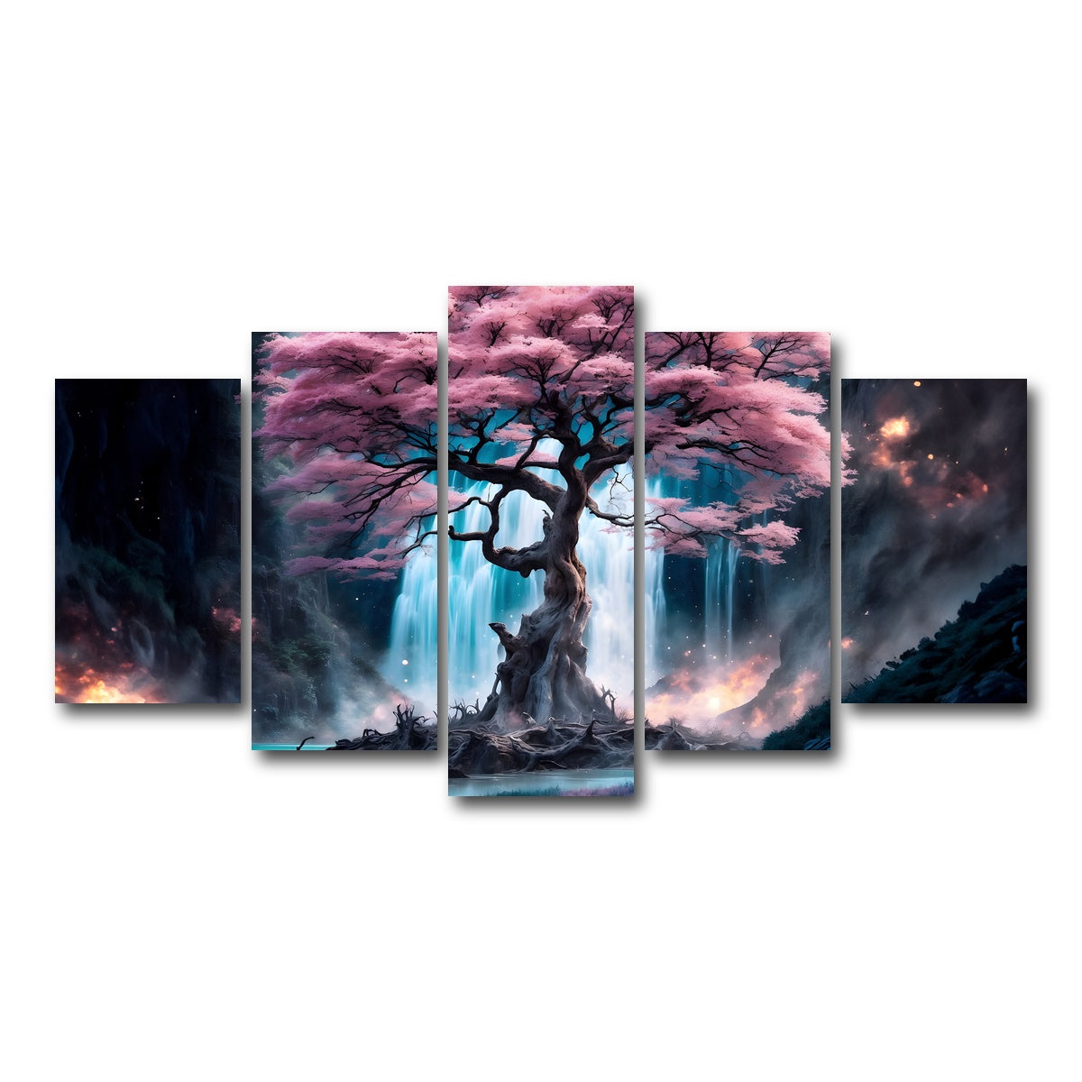 AUTO-MOCKUP WHITE | Enchanted Blossom | 5 Piece | Gallery Wrap Canvas | group=5_normal