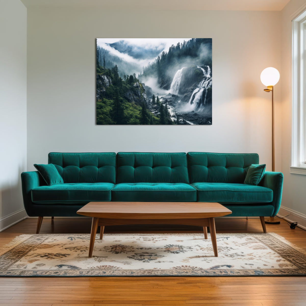 AUTO-MOCKUP ROOM | Enchanting forest waterfalls