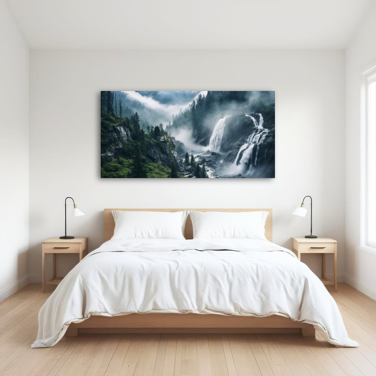 AUTO-MOCKUP ROOM | Enchanting forest waterfalls