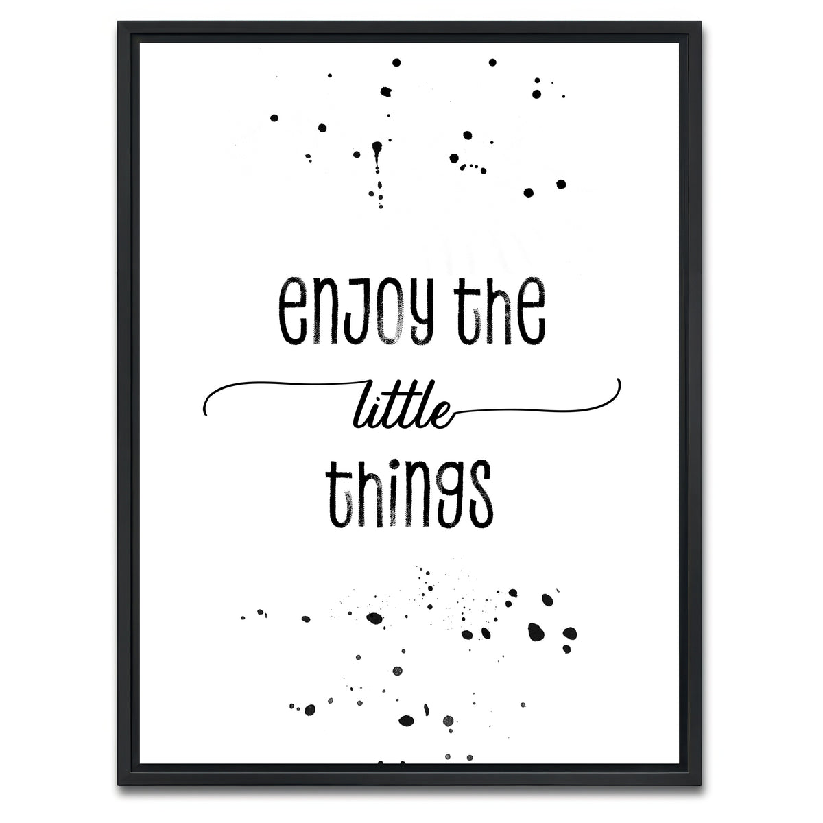 AUTO-MOCKUP WHITE | Enjoy the little things | 1 Piece | Black Framed Canvas | group=3x4