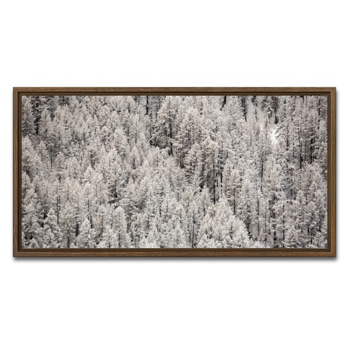 AUTO-MOCKUP WHITE | Enneigement tardif | 1 Piece | Walnut Framed Canvas | group=2x1