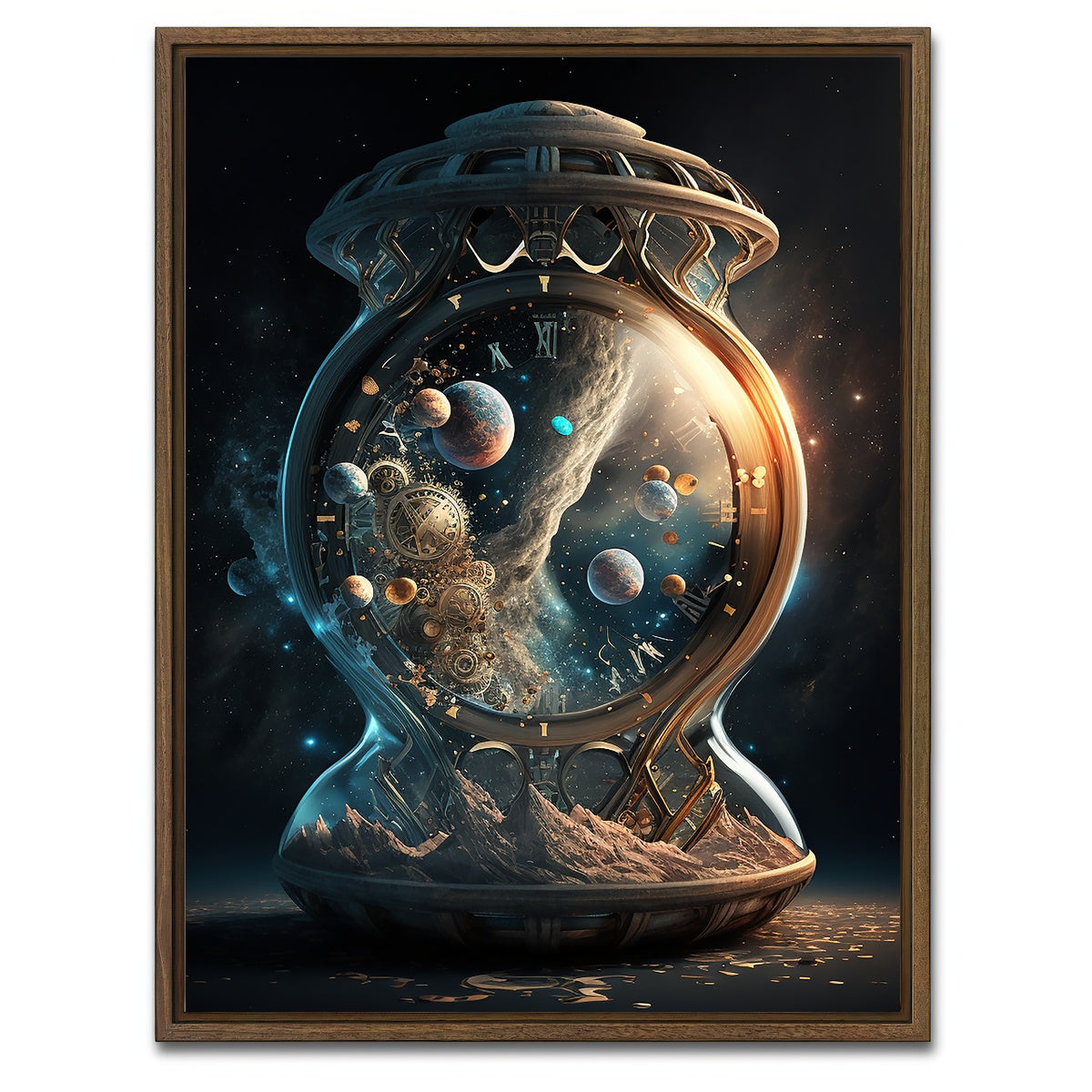 AUTO-MOCKUP WHITE | Eons of Planets | 1 Piece | Walnut Framed Canvas | group=3x4