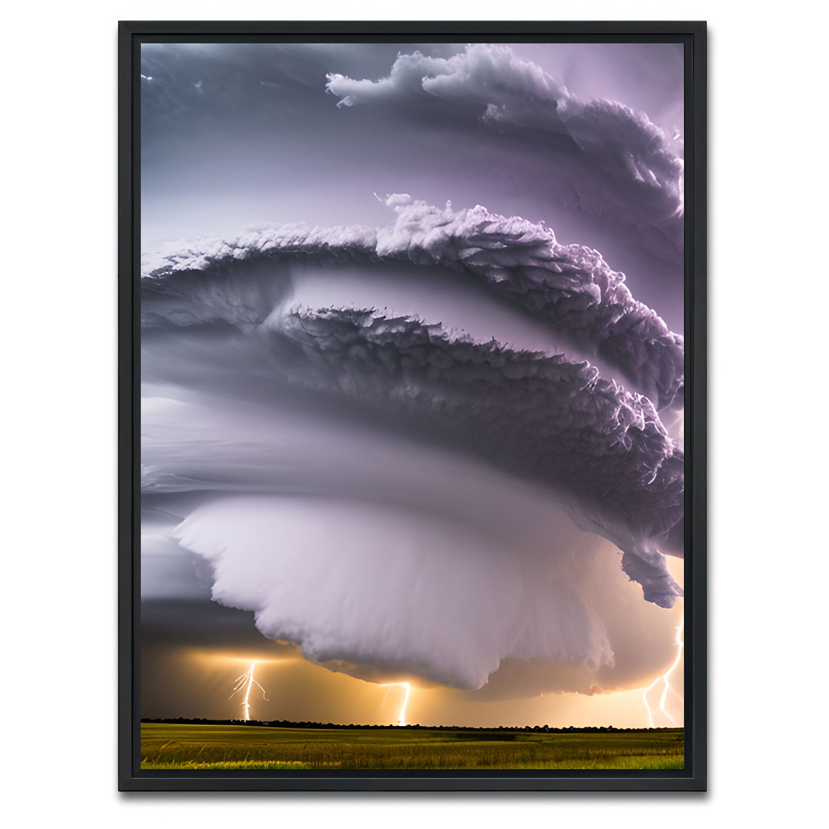 AUTO-MOCKUP WHITE | Epic Thunderstorm Supercell | 1 Piece | Black Framed Canvas | group=3x4