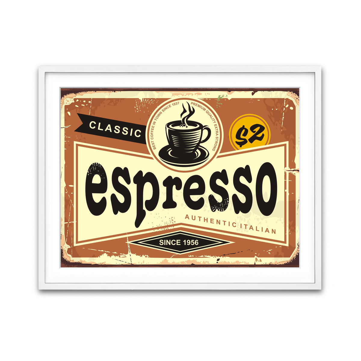 Framed Print 4x3 White