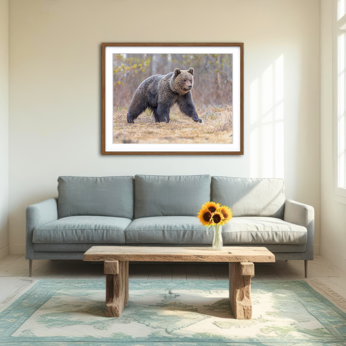 AUTO-MOCKUP ROOM | Eurasian Brown Bear Wall Art