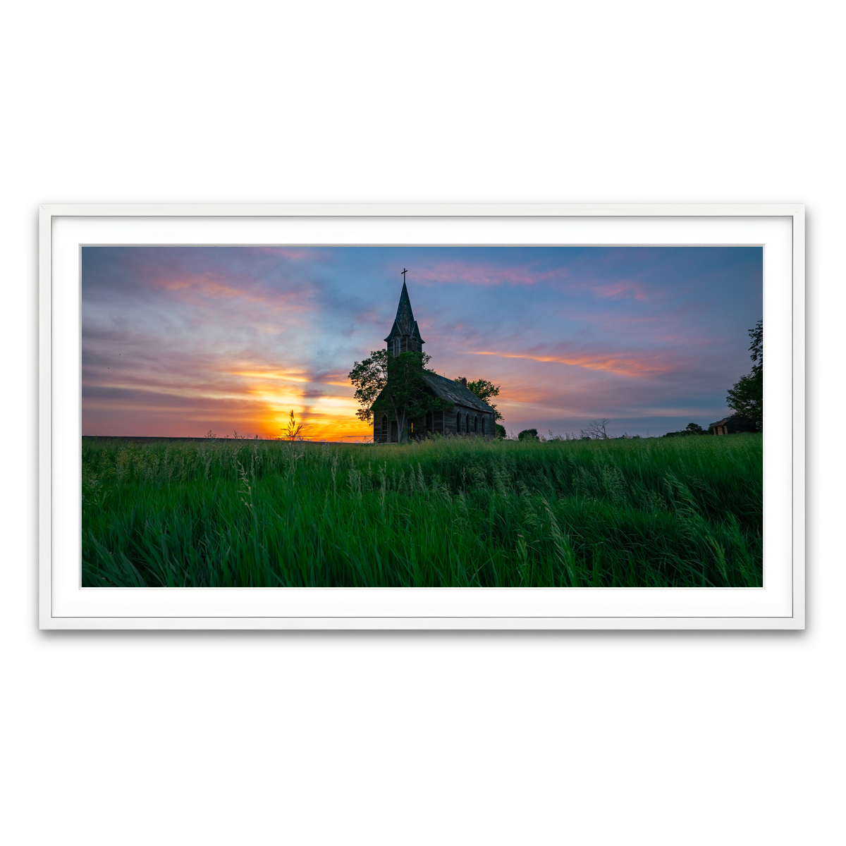 Framed Print 2x1 White