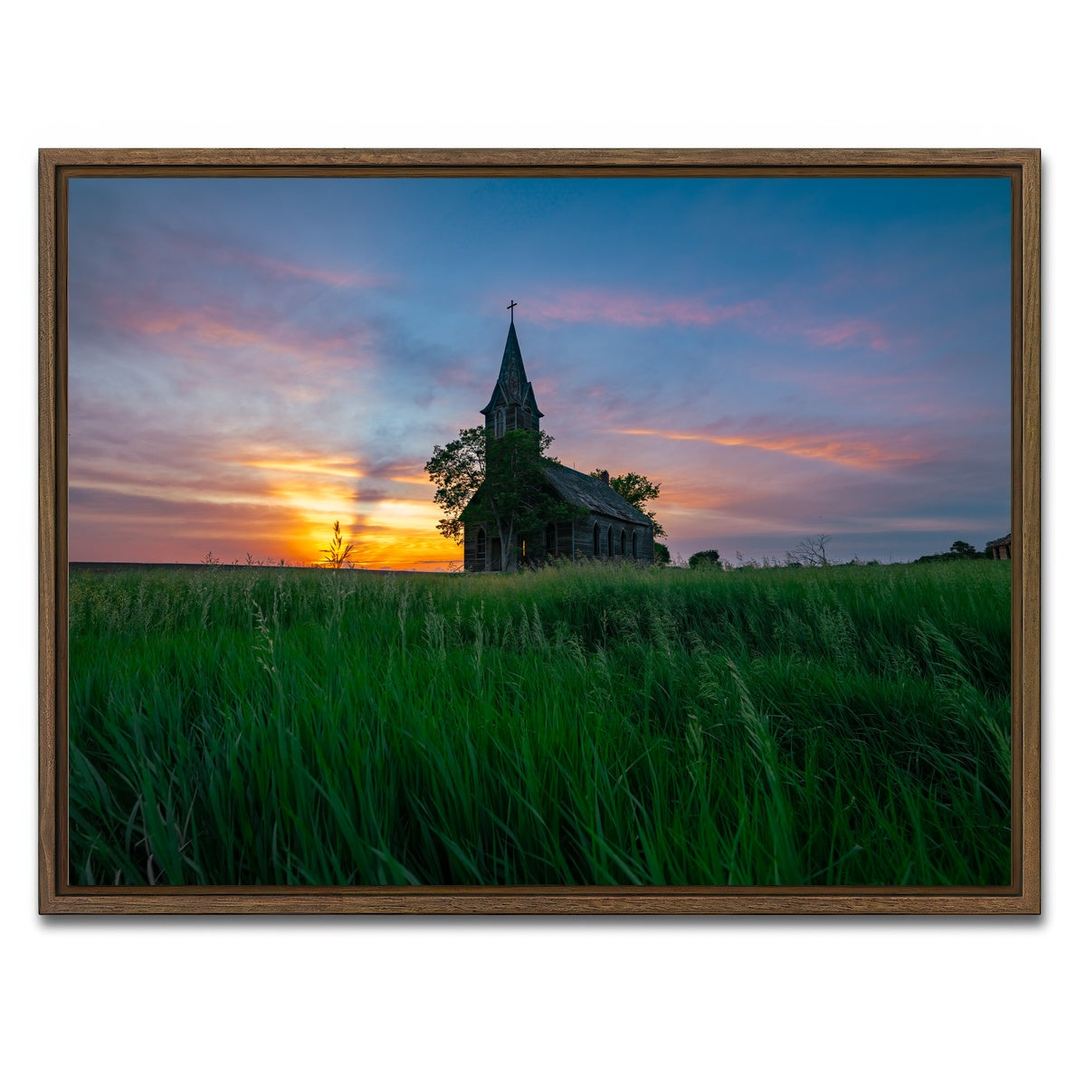 AUTO-MOCKUP WHITE | Evening Prayer | 1 Piece | Walnut Framed Canvas | group=4x3