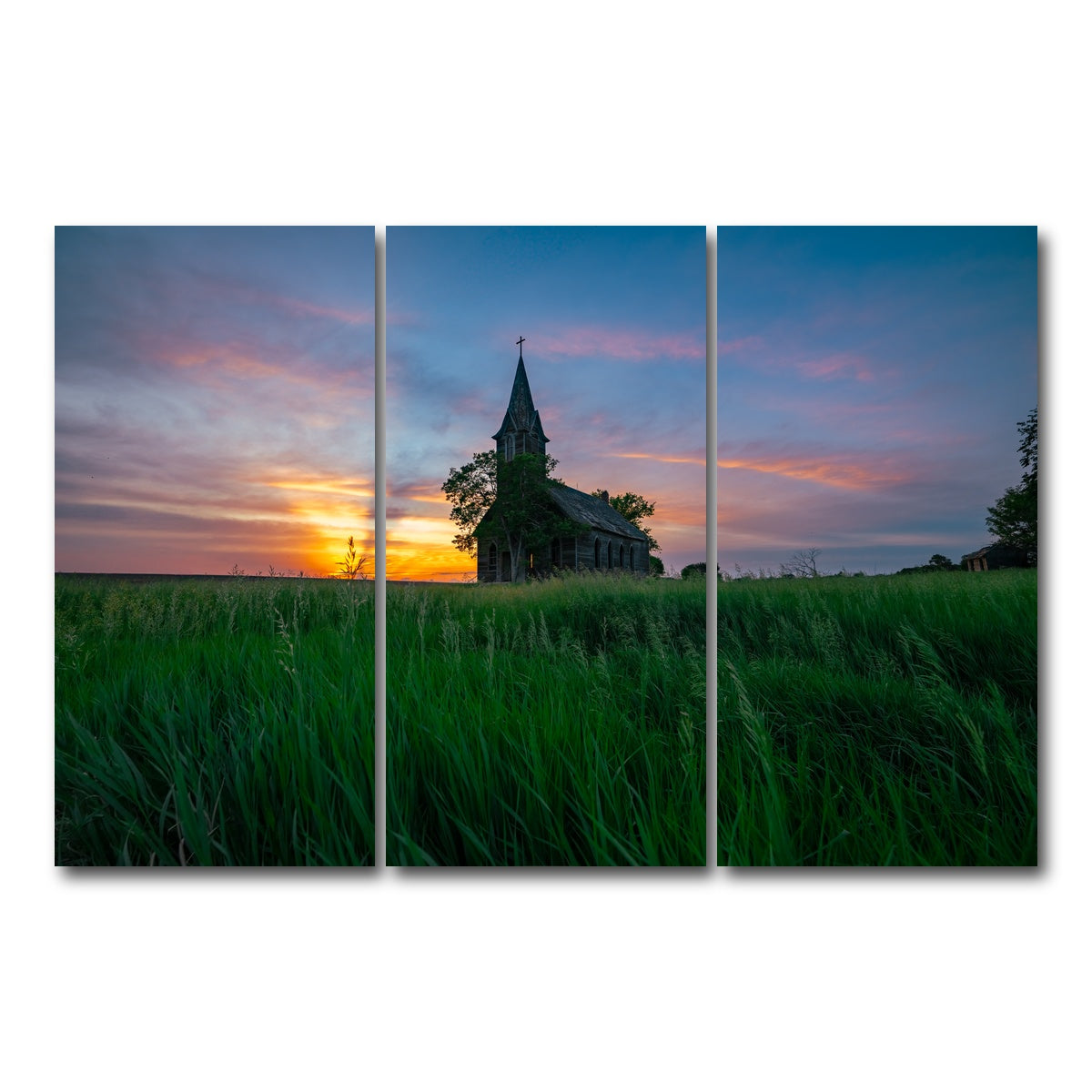 AUTO-MOCKUP WHITE | Evening Prayer | 3 Piece | Gallery Wrap Canvas | group=12x24