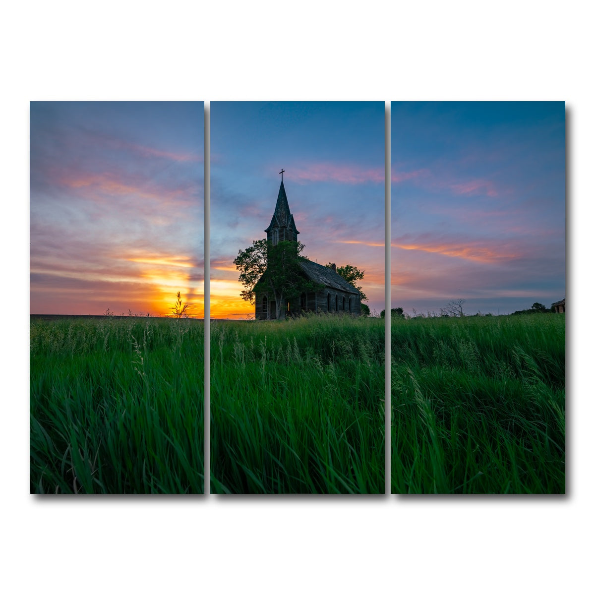 AUTO-MOCKUP WHITE | Evening Prayer | 3 Piece | Gallery Wrap Canvas | group=8x18
