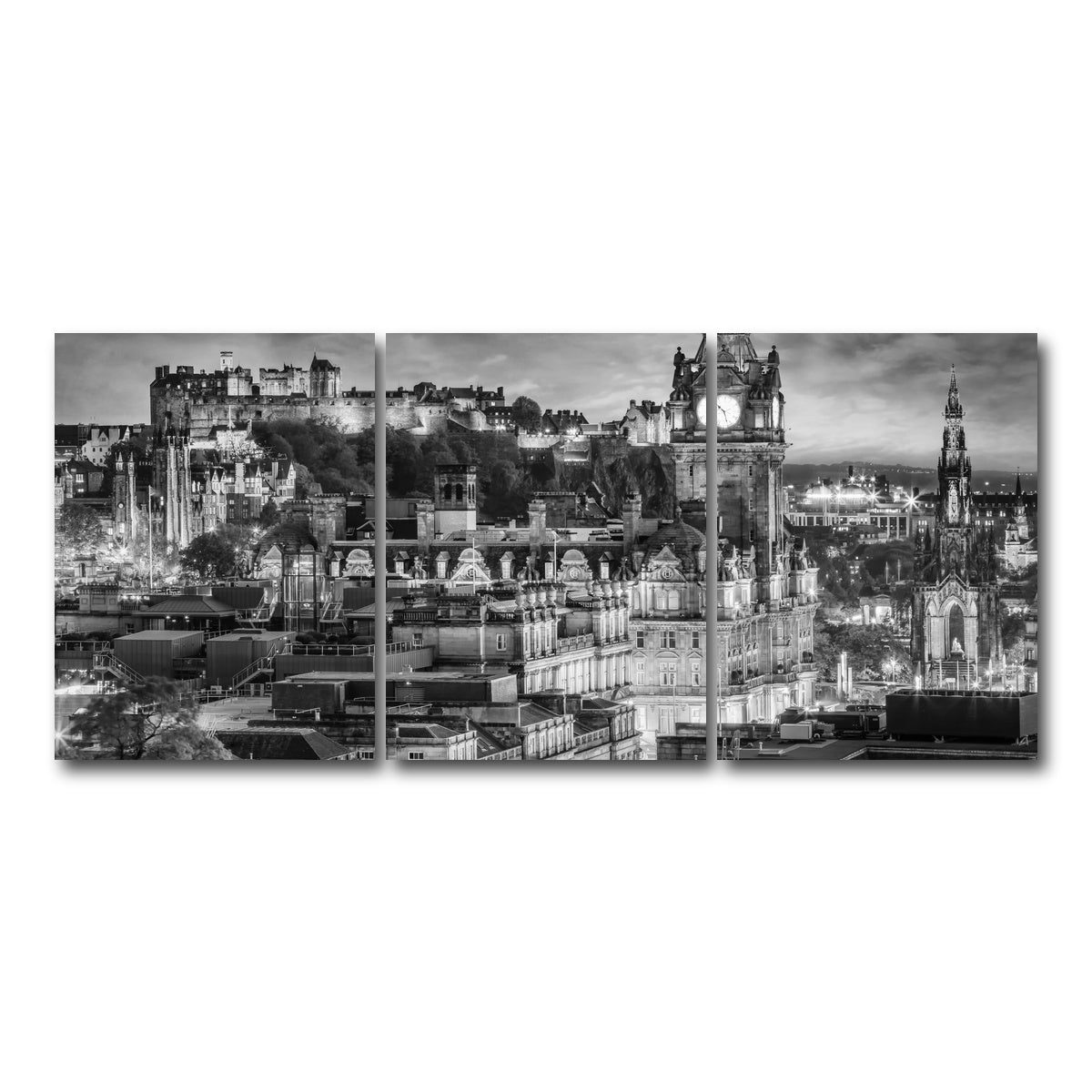 AUTO-MOCKUP WHITE | Evening impression from Edinburgh | 3 Piece | Gallery Wrap Canvas | group=18x24