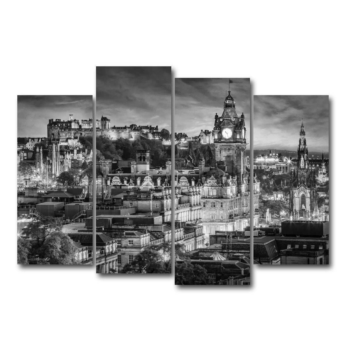 AUTO-MOCKUP WHITE | Evening impression from Edinburgh | 4 Piece | Gallery Wrap Canvas | group=4_normal