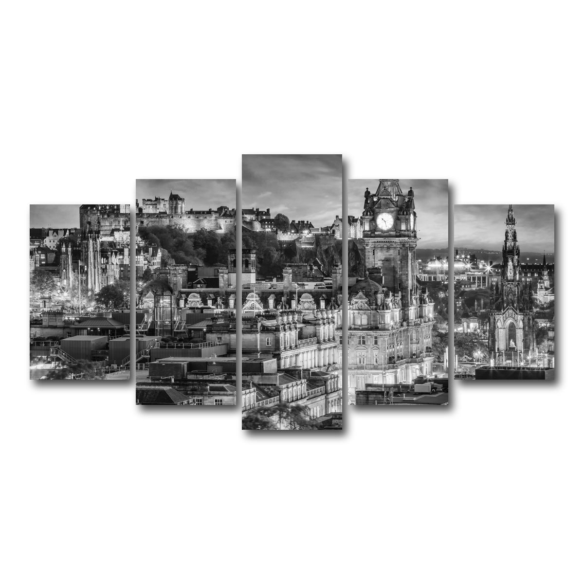 AUTO-MOCKUP WHITE | Evening impression from Edinburgh | 5 Piece | Gallery Wrap Canvas | group=5_normal