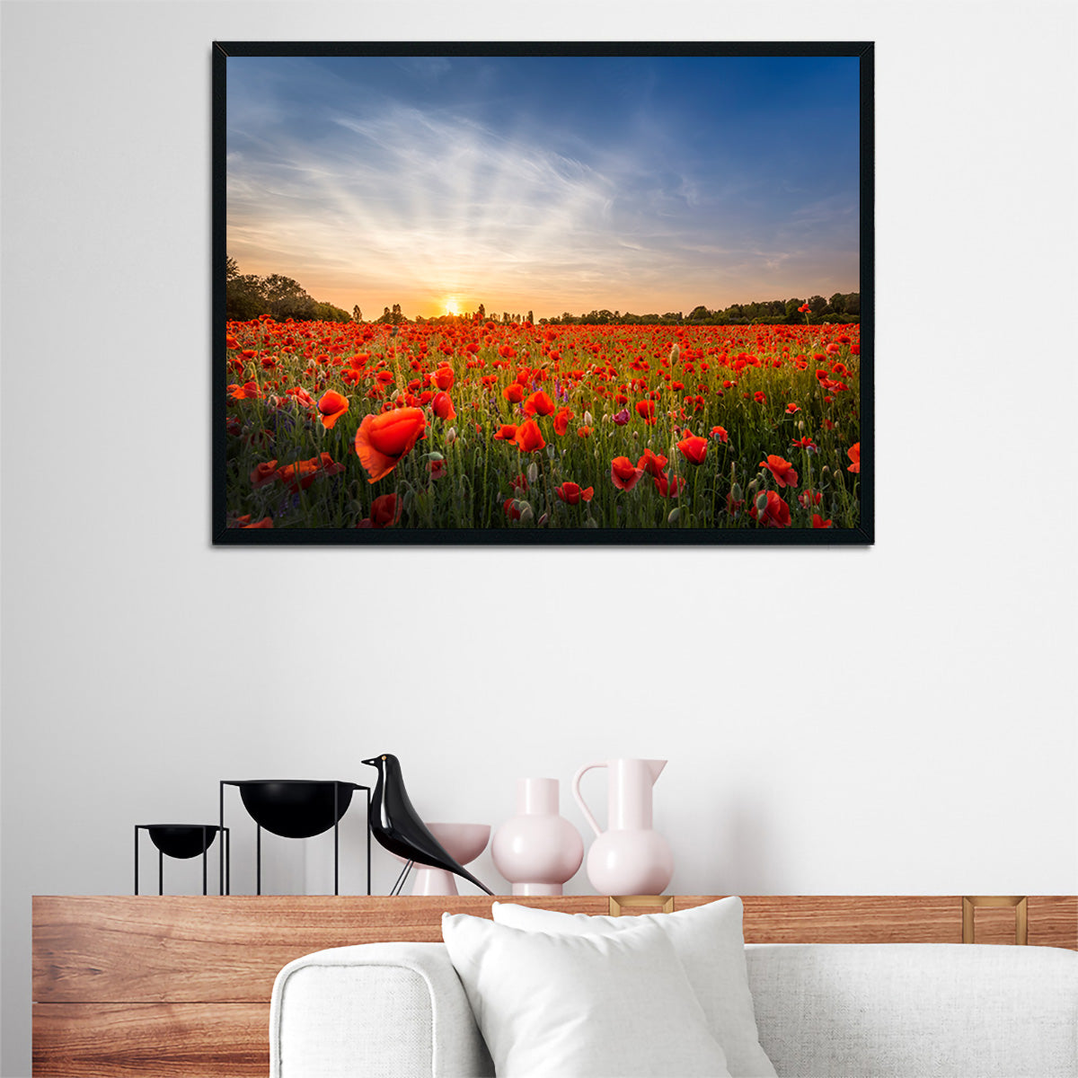 Evening in a Poppy Field Wall Art