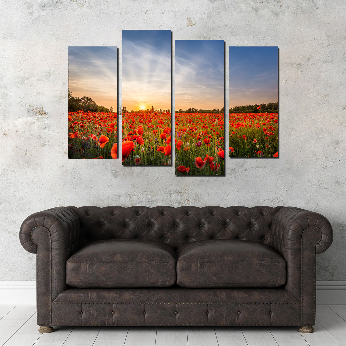 Evening in a Poppy Field Wall Art