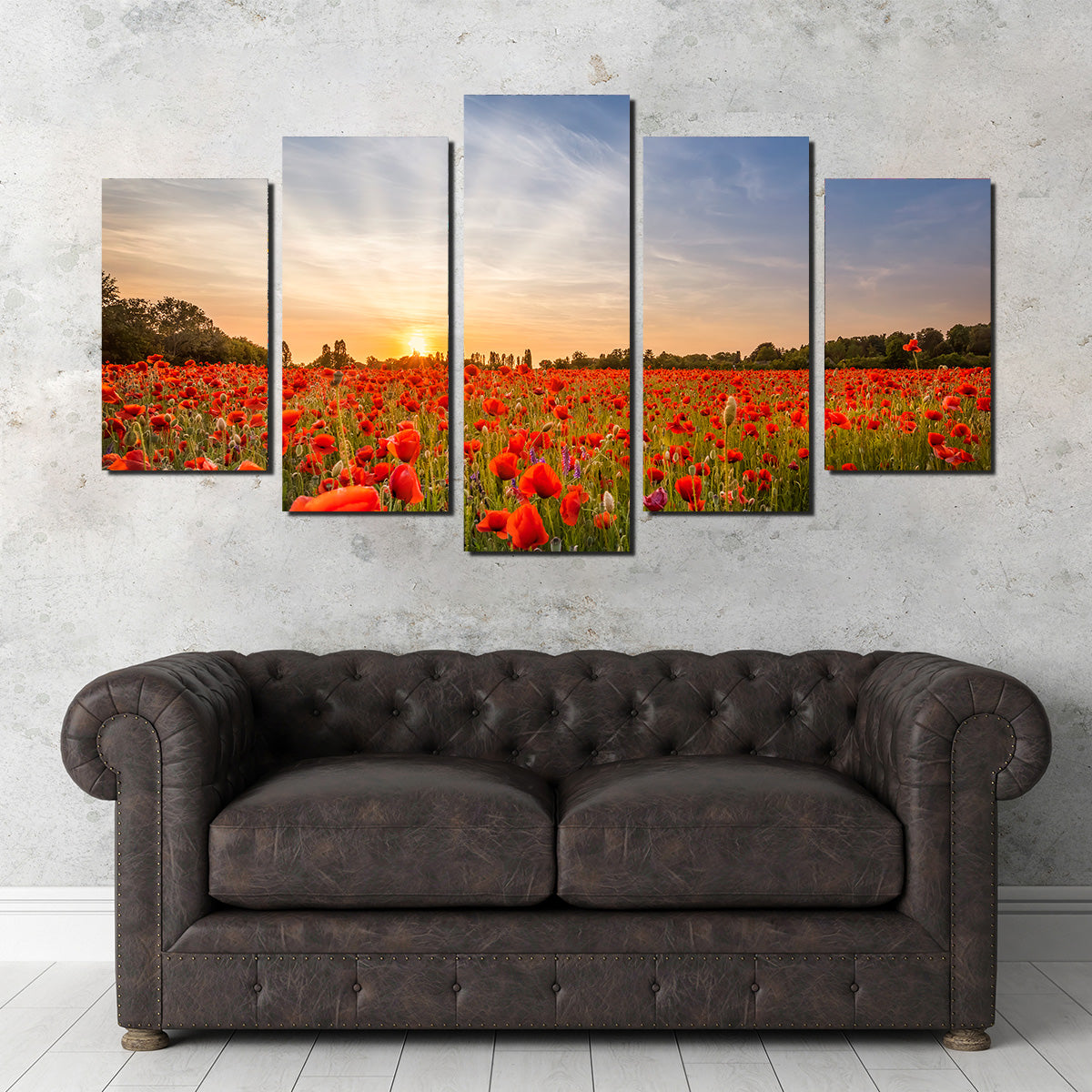 Evening in a Poppy Field Wall Art