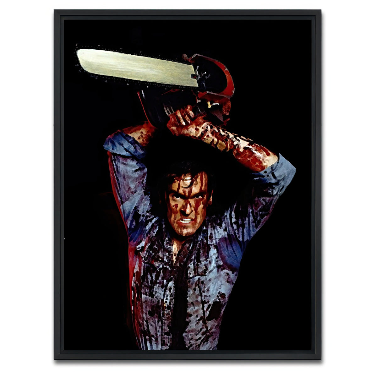 AUTO-MOCKUP WHITE | Evil Dead Ash | 1 Piece | Black Framed Canvas | group=3x4