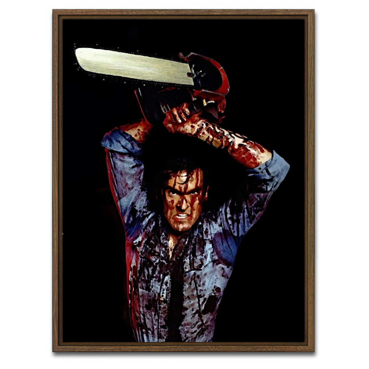 AUTO-MOCKUP WHITE | Evil Dead Ash | 1 Piece | Walnut Framed Canvas | group=3x4