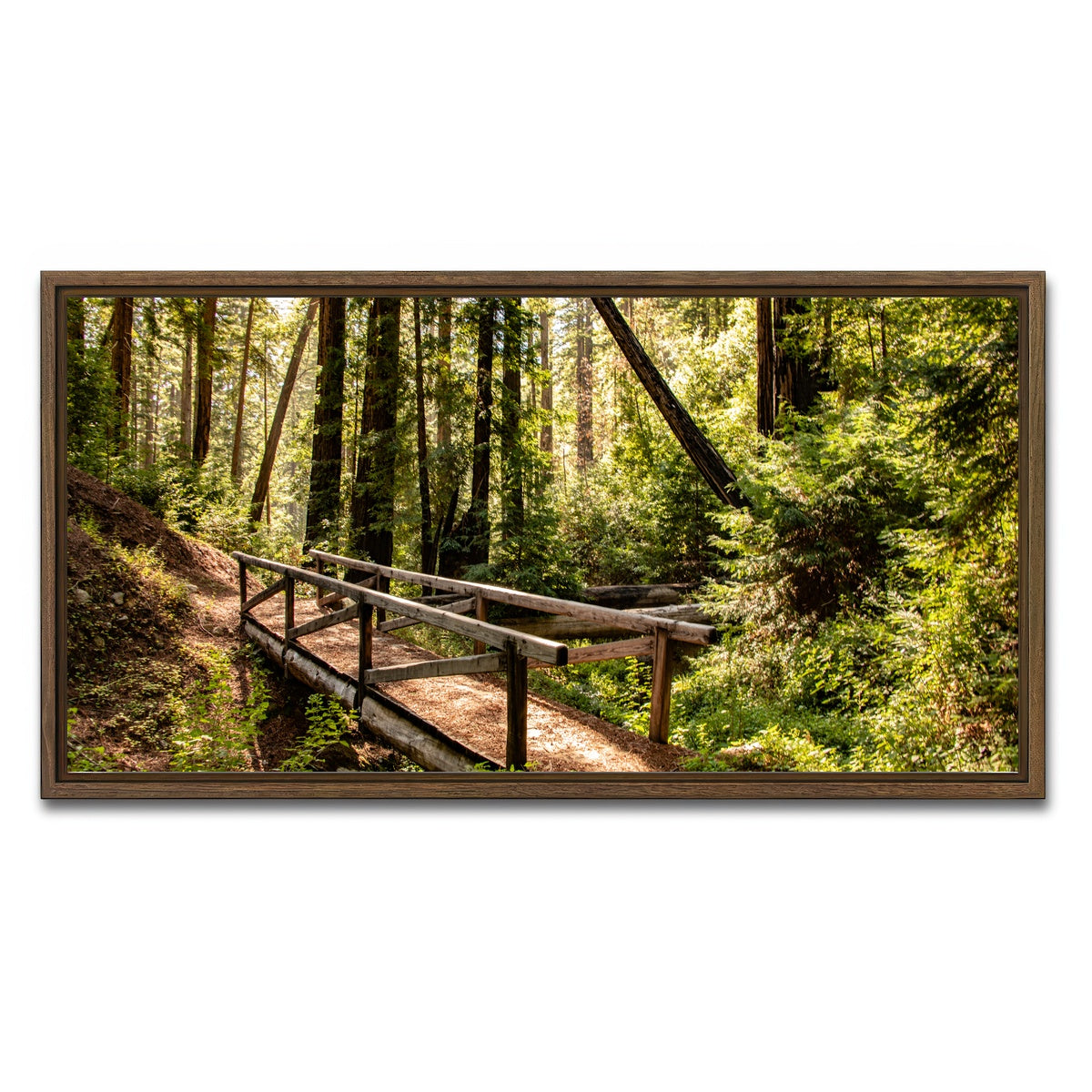AUTO-MOCKUP WHITE | Ewoldsen Trail Bridge | 1 Piece | Walnut Framed Canvas | group=2x1