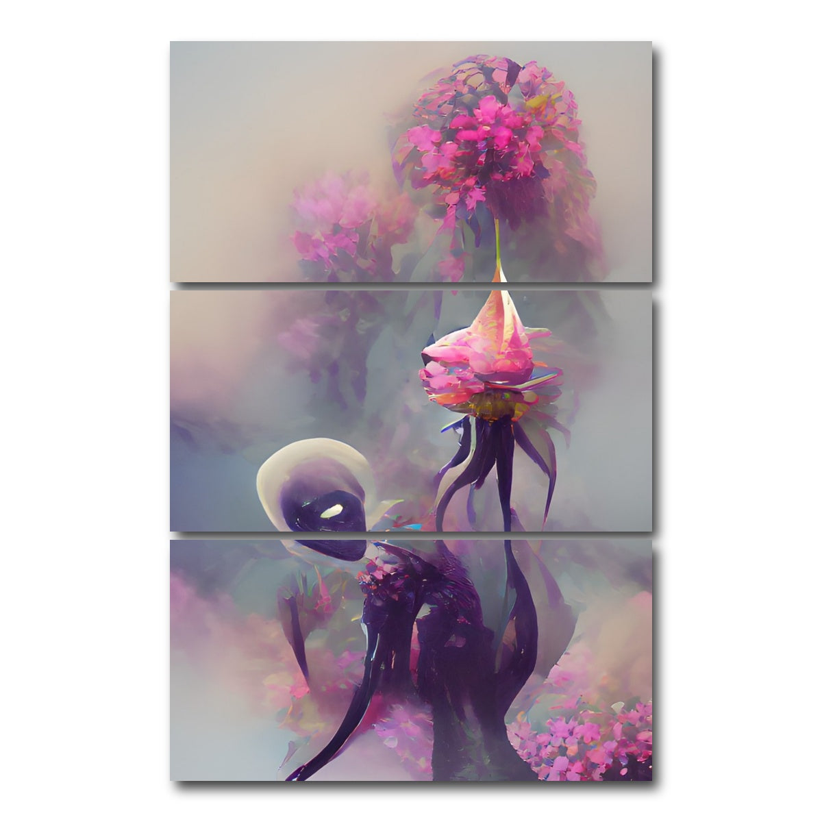 AUTO-MOCKUP WHITE | Exotic Flower | 3 Piece | Gallery Wrap Canvas | group=12x24_stacked