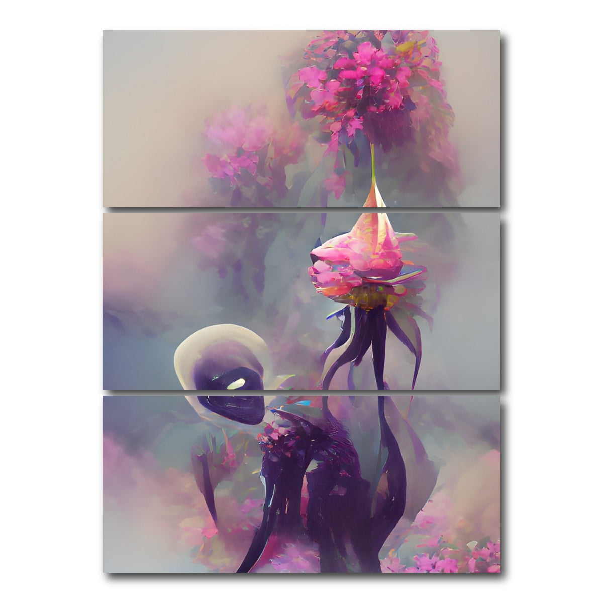 AUTO-MOCKUP WHITE | Exotic Flower | 3 Piece | Gallery Wrap Canvas | group=8x18_stacked